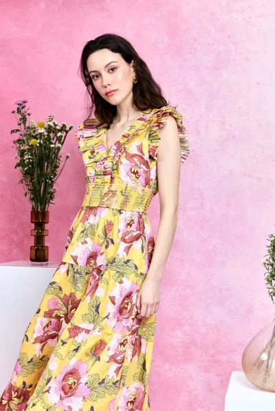 Love The Label Maribel Midi Dress In Yellow