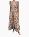 Love The Label Maribel Midi Dress In Floral Muse Print In Multi