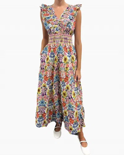 Love The Label Maribel Midi Dress In Floral Muse Print In Multi