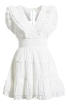 Love The Label Maribel Deep V-neck Mini Dress In White