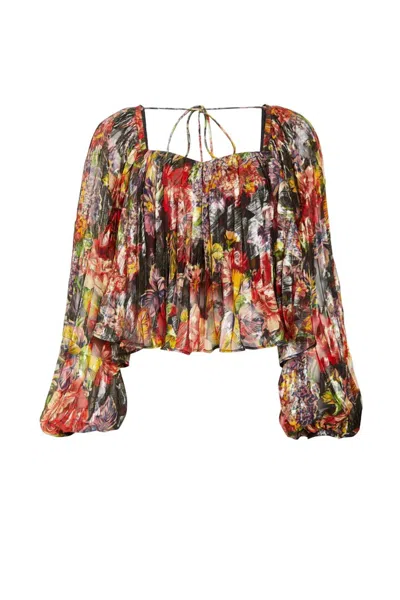 Love The Label Mariposa Top In Cady Floral In Brown
