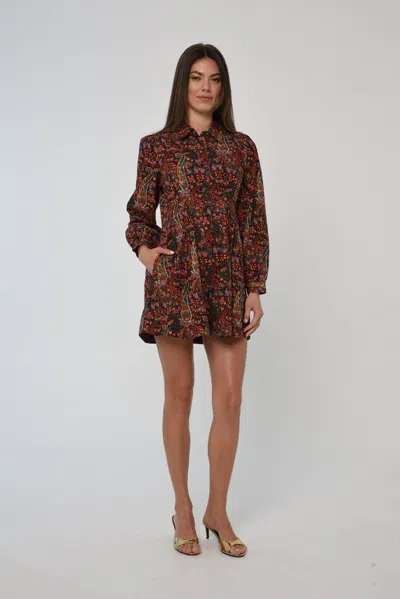 Love The Label Marta Long Sleeve Mini Dress In Brown