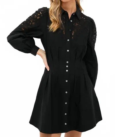 Love The Label Marta Long Sleeve Mini Dress In Black