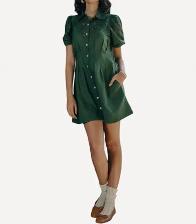 Love The Label Marta Mini Dress In Olive In Green