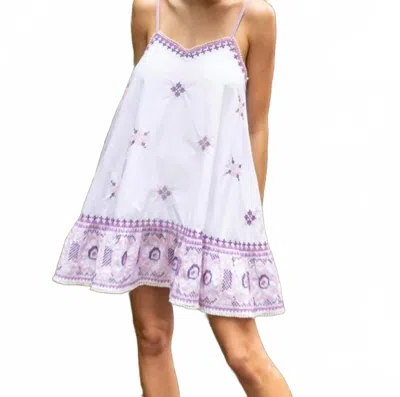 Love The Label Martine Embroidery Mini Dress In Opal/purple In Gray