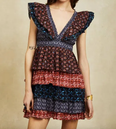 Love The Label Maura Dress In Layla Medley Mixed Print In Multi