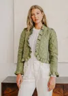Love The Label Melanie Quilted Jacket In Green