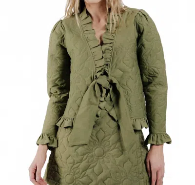 Love The Label Melanie Quilted Jacket In Olive In Green
