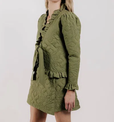 Love The Label Melanie Quilted Skirt In Olive In Green
