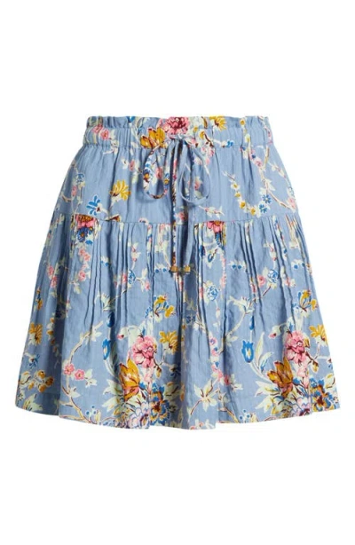 Love The Label Melle Floral Pleated Drawstring Waist Miniskirt