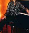 Love The Label Meredith Top In Silver Ikat Metallic In Multi