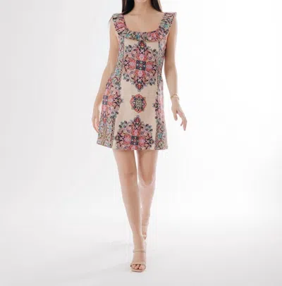 Love The Label Mia Mini Dress In Martine Medallion Print In Multi