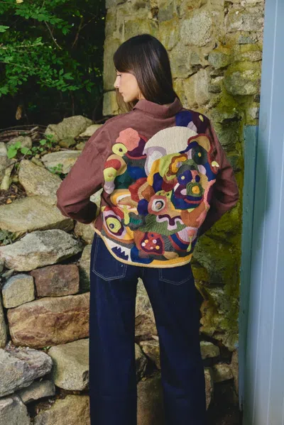 Love The Label Miracle Garden Top In Brunette Multi