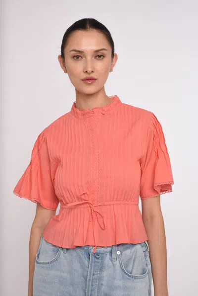 Love The Label Mirra Short Sleeve Top In Orange