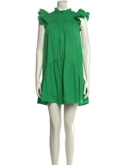 Pre-owned Love The Label Mock Neck Mini Dress In Green
