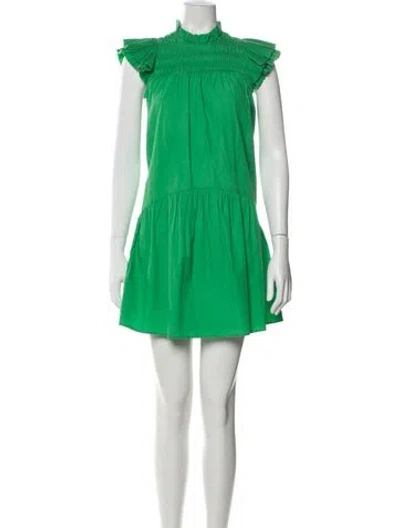 Pre-owned Love The Label Mock Neck Mini Dress In Green