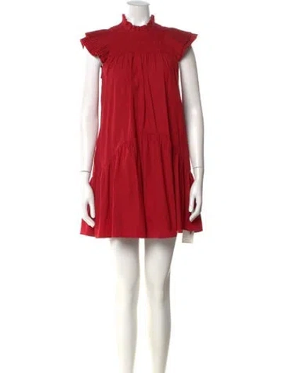 Pre-owned Love The Label Mock Neck Mini Dress In Red