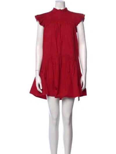 Pre-owned Love The Label Mock Neck Mini Dress In Red