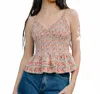 Love The Label Naya Top In D'anjo Liberty Print In Multi