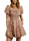 Love The Label Nicola Mini Dress In Libby In Orange