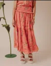 Love The Label Nolan Midi Skirt In Mayfair Floral Print In Pink