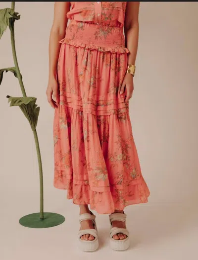 Love The Label Nolan Skirt In Mayfair Floral Print In Pink
