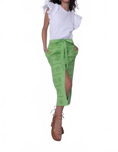 Love The Label Nylah Midi Skirt In Kiwi In Multi