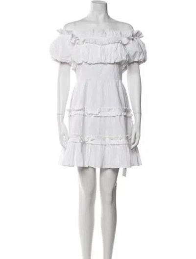Pre-owned Love The Label Off-the-shoulder Mini Dress In White