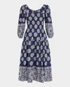 Love The Label Orla Scoop-neck Midi Dress In Tenille Print