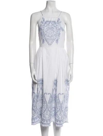 Pre-owned Love The Label Paisley Print Knee-length Dress In White
