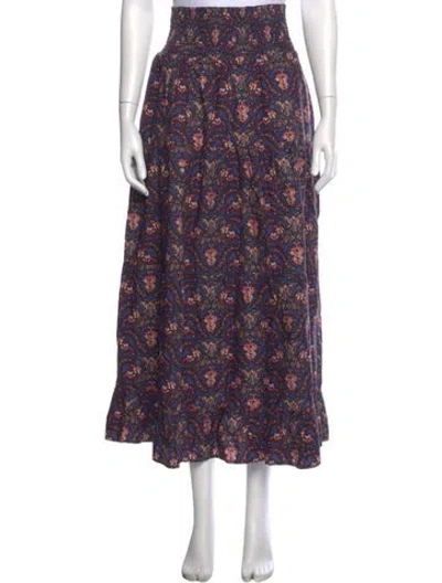 Pre-owned Love The Label Paisley Print Long Skirt In Blue