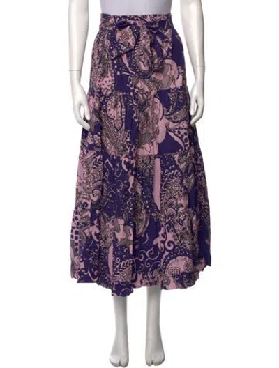 Pre-owned Love The Label Paisley Print Midi Length Skirt In Multi
