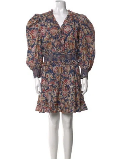 Pre-owned Love The Label Paisley Print Mini Dress In Blue