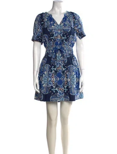 Pre-owned Love The Label Paisley Print Mini Dress In Blue