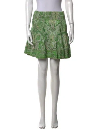 Pre-owned Love The Label Paisley Print Mini Skirt In Green
