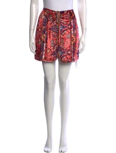 Pre-owned Love The Label Paisley Print Mini Skirt In Orange