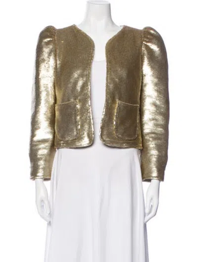 Pre-owned Love The Label Patterned Jacket In Gold
