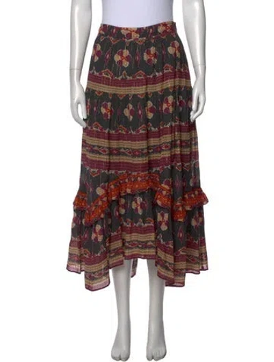 Pre-owned Love The Label Patterned Long Skirt In Black