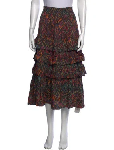 Pre-owned Love The Label Patterned Midi Length Skirt In Multicolor
