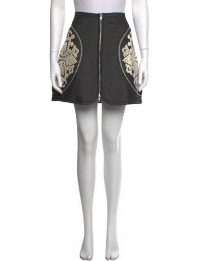 Pre-owned Love The Label Patterned Mini Skirt In Gray