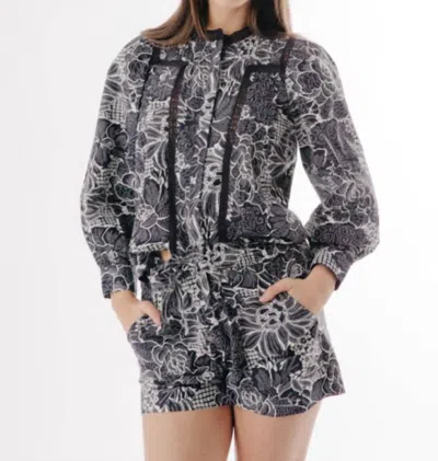 Love The Label Pearl Top In Posada Floral Print In Multi