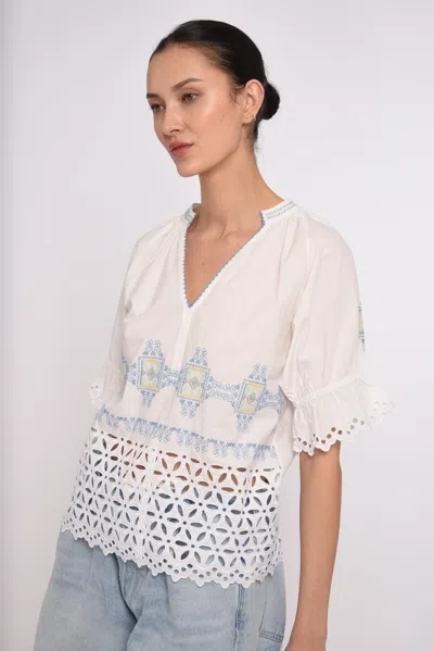 Love The Label Poet Top In White