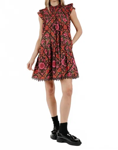 Love The Label Poppy Mini Dress In Tabitha Floral Print In Multi