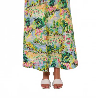 Love The Label Porto Maxi Skirt In Green In Multi