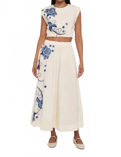 Love The Label Porto Maxi Skirt In Kimber In Neutral