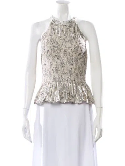 Pre-owned Love The Label Printed Halterneck Top In Multi