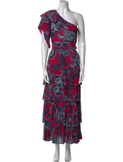 Pre-owned Love The Label Printed Long Dress In Blue