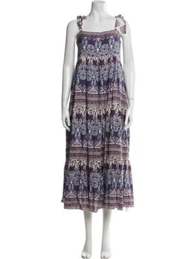 Pre-owned Love The Label Printed Long Dress In Purple