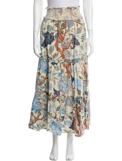 Pre-owned Love The Label Printed Midi Length Skirt In Blue