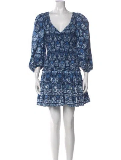 Pre-owned Love The Label Printed Mini Dress In Blue